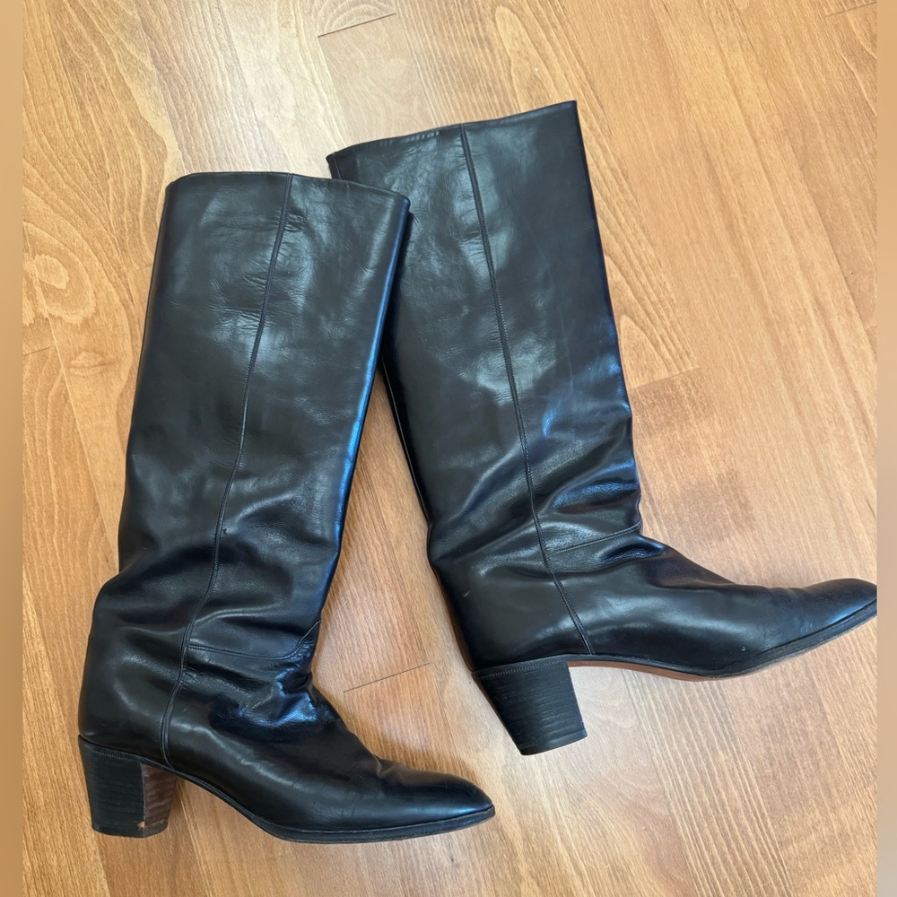 COPY - RARE Vintage Calvin Klein Classifications Black Leather Boots Size 7